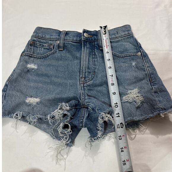 Madewell Womens 23 The Perfect Jean Shorts Denim Ripped Distressed Summer - Picture 7 of 8